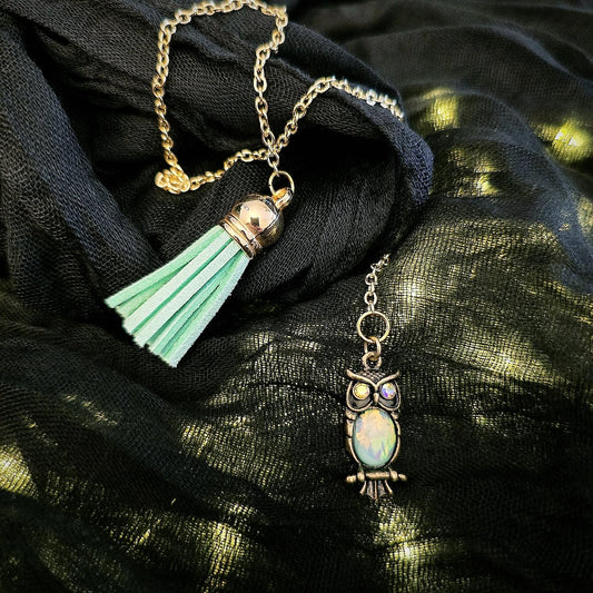 Opalesque Owl Charm